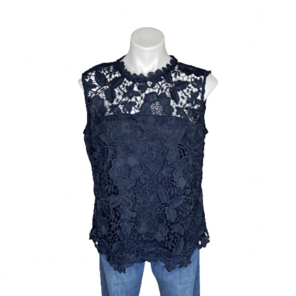Nanette Lepore Navy Lace Top
